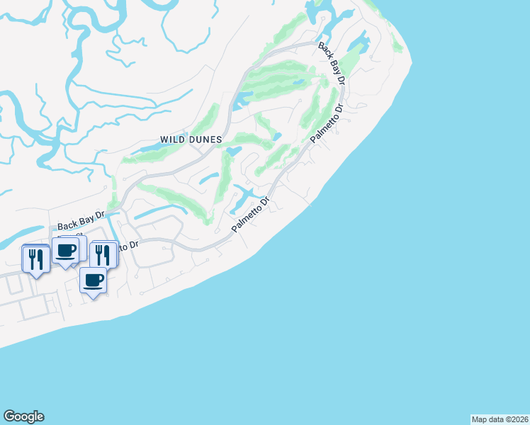 map of restaurants, bars, coffee shops, grocery stores, and more near 42 Beach Club Villas in Isle of Palms