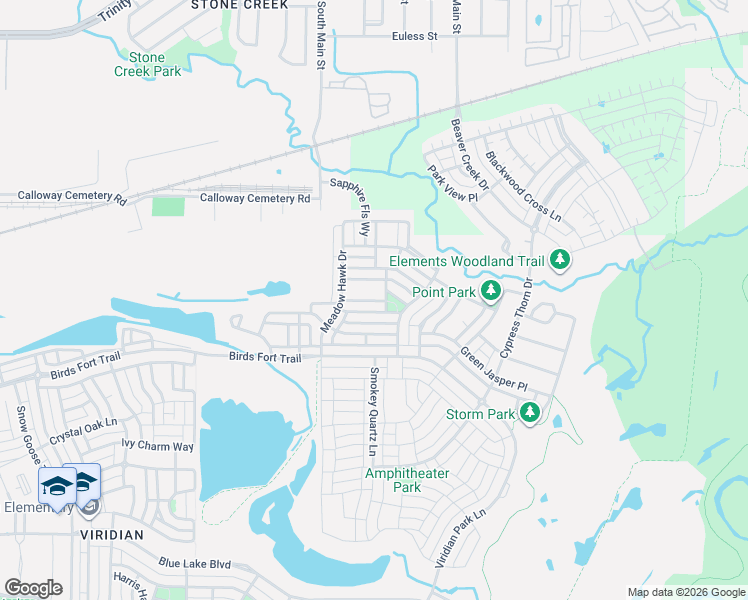 map of restaurants, bars, coffee shops, grocery stores, and more near 1504 Mount Evans Trail in Euless