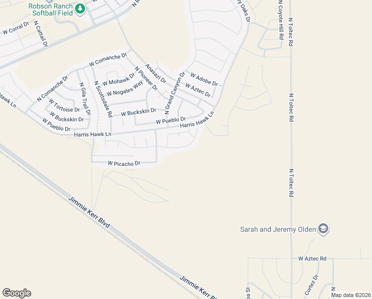 map of restaurants, bars, coffee shops, grocery stores, and more near 4541 West Loma Verde Avenue in Eloy