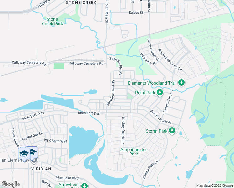 map of restaurants, bars, coffee shops, grocery stores, and more near 4424 Meadow Hawk Drive in Arlington