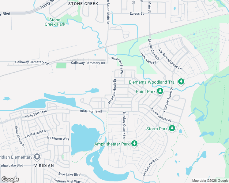 map of restaurants, bars, coffee shops, grocery stores, and more near Meadowhawk Drive in Euless