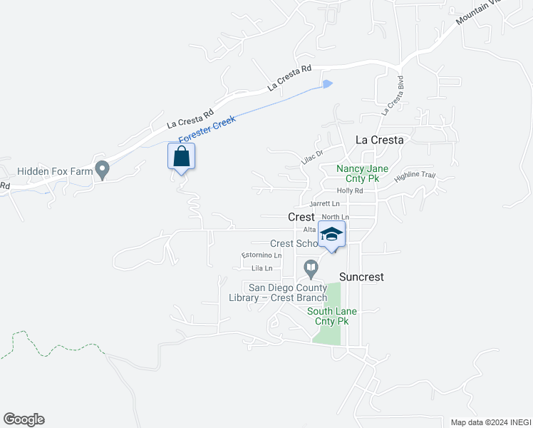map of restaurants, bars, coffee shops, grocery stores, and more near 321 North Lane in El Cajon