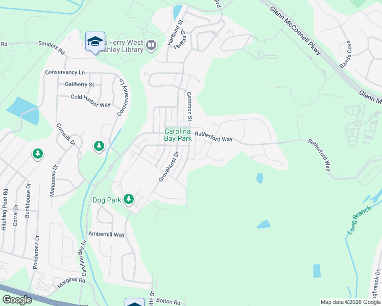 map of restaurants, bars, coffee shops, grocery stores, and more near 1854 Gammon Street in Charleston