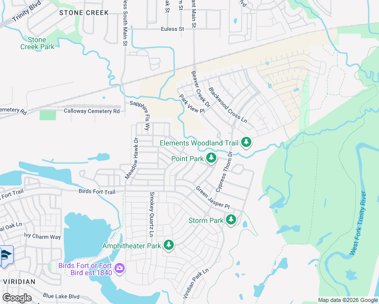 map of restaurants, bars, coffee shops, grocery stores, and more near 4407 Blue Holly Boulevard in Arlington