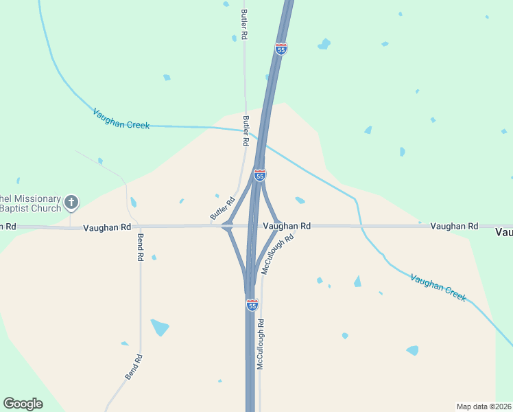 map of restaurants, bars, coffee shops, grocery stores, and more near Interstate 55 in Vaughan