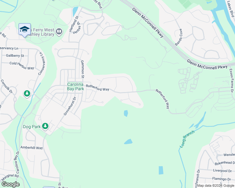 map of restaurants, bars, coffee shops, grocery stores, and more near 2837 Rutherford Way in Charleston
