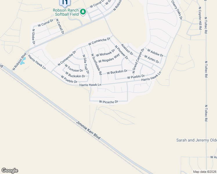map of restaurants, bars, coffee shops, grocery stores, and more near 4882 West Loma Verde Avenue in Eloy