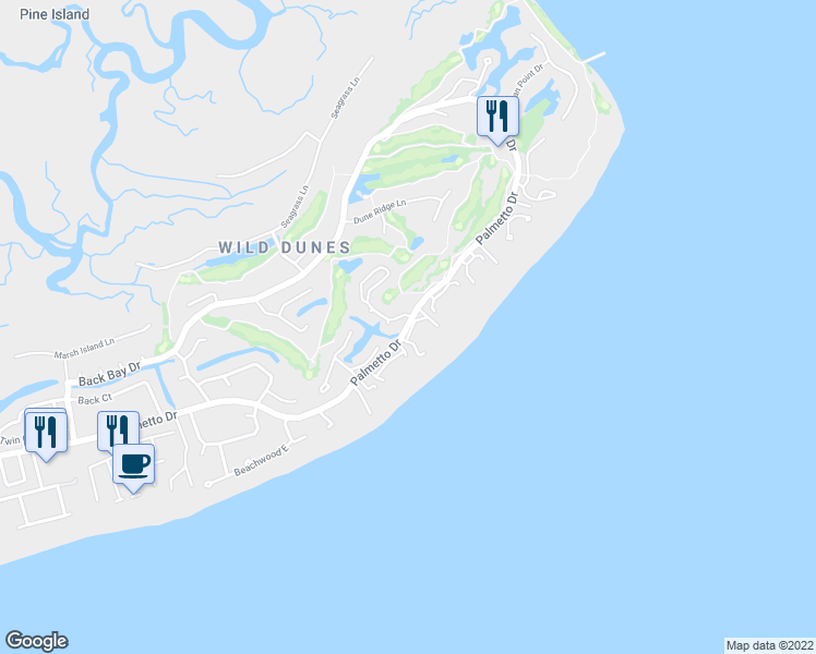 map of restaurants, bars, coffee shops, grocery stores, and more near 704 Palmetto Drive in Isle of Palms