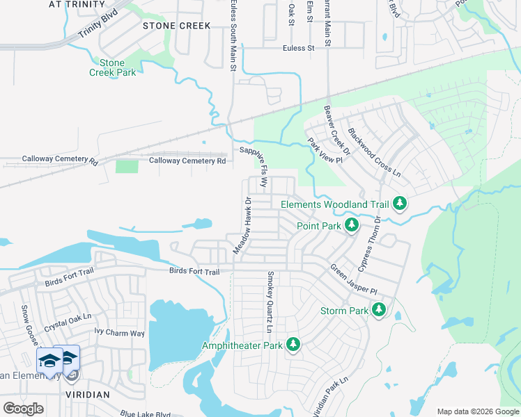 map of restaurants, bars, coffee shops, grocery stores, and more near 1502 Huntsman Ridge Lane in Arlington