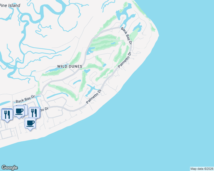 map of restaurants, bars, coffee shops, grocery stores, and more near 7000 Palmetto Drive in Isle of Palms