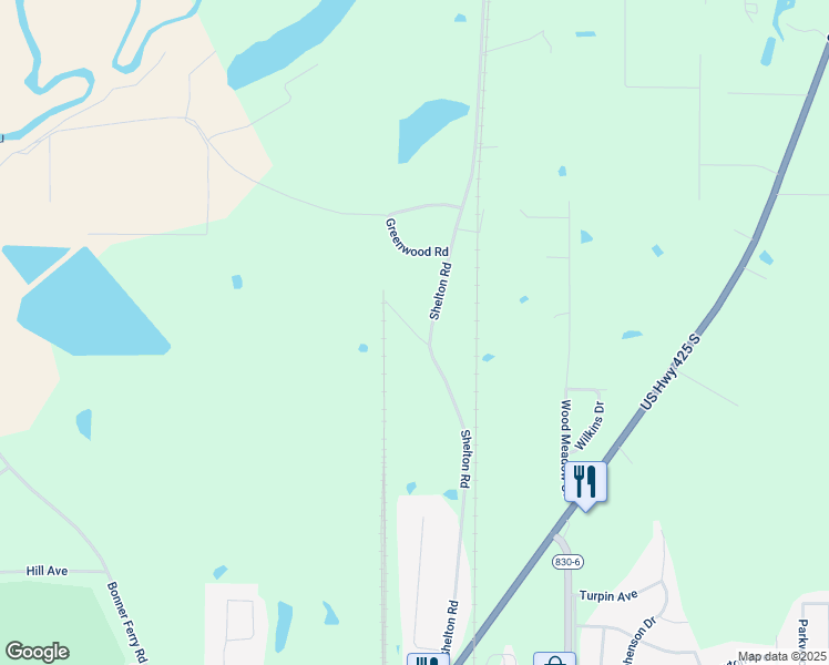 map of restaurants, bars, coffee shops, grocery stores, and more near Lawson Road in Bastrop
