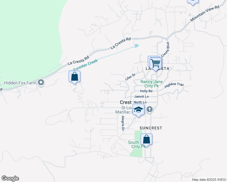 map of restaurants, bars, coffee shops, grocery stores, and more near 353 North Lane in El Cajon