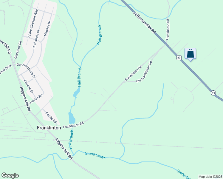map of restaurants, bars, coffee shops, grocery stores, and more near 3430 Franklinton Road in Dry Branch