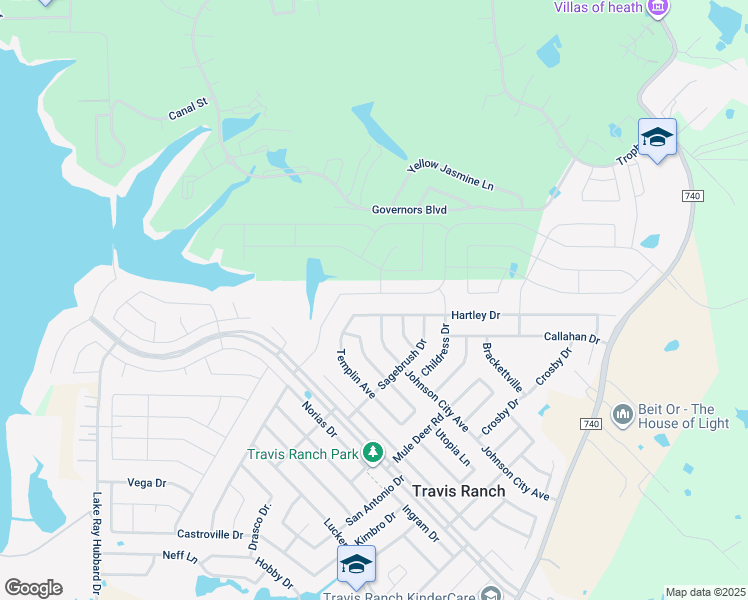 map of restaurants, bars, coffee shops, grocery stores, and more near 3148 Maverick Drive in Heath