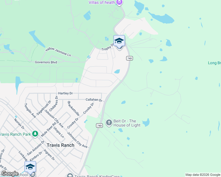 map of restaurants, bars, coffee shops, grocery stores, and more near 3040 Black Hills Boulevard in Heath