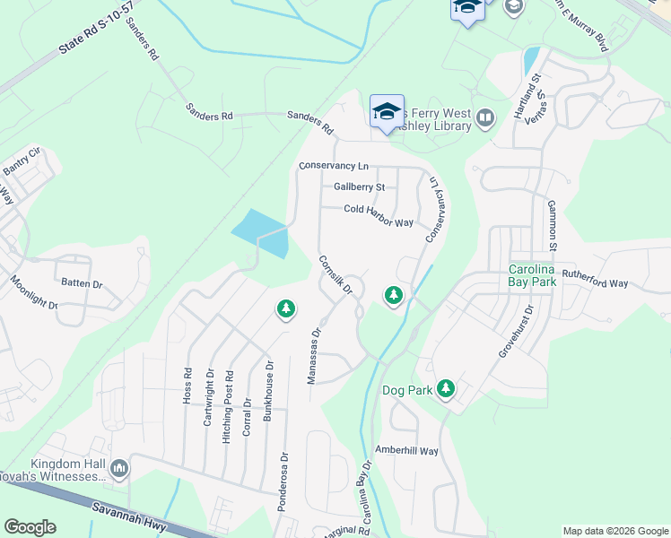 map of restaurants, bars, coffee shops, grocery stores, and more near 1790 Cornsilk Drive in Charleston