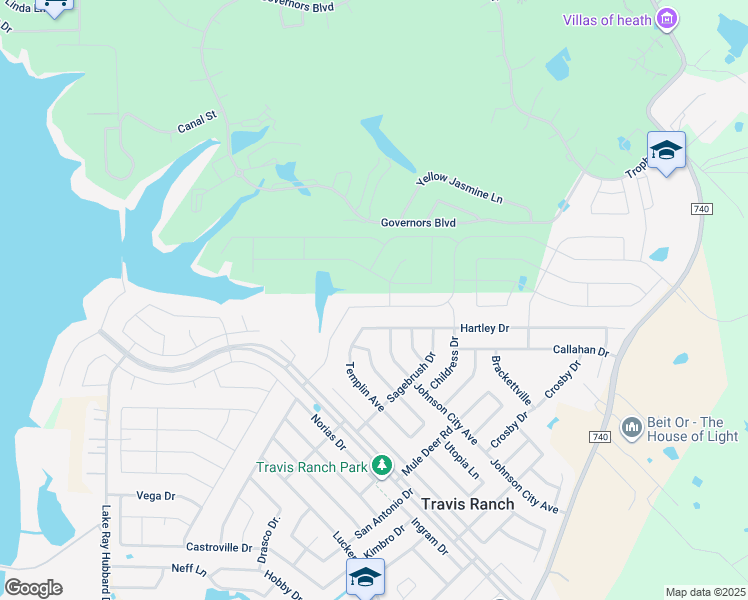 map of restaurants, bars, coffee shops, grocery stores, and more near 3148 Maverick Drive in Heath