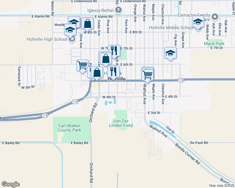 map of restaurants, bars, coffee shops, grocery stores, and more near 430 Holt Avenue in Holtville