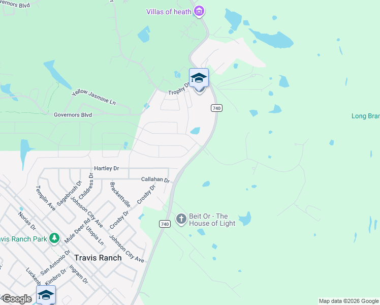 map of restaurants, bars, coffee shops, grocery stores, and more near 3040 Black Hills Boulevard in Heath
