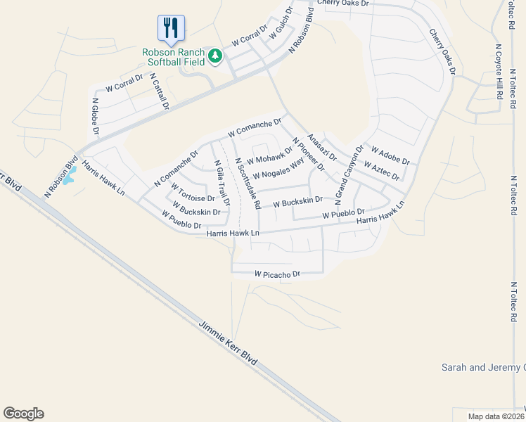 map of restaurants, bars, coffee shops, grocery stores, and more near 5173 North Scottsdale Road in Eloy