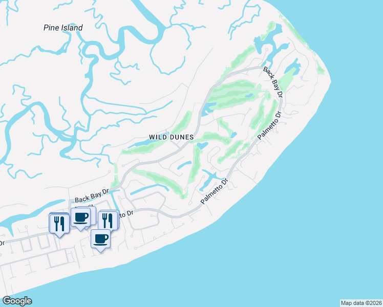 map of restaurants, bars, coffee shops, grocery stores, and more near 25 Hidden Green Lane in Isle of Palms