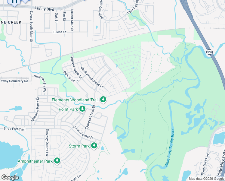 map of restaurants, bars, coffee shops, grocery stores, and more near 4602 Magnolia Park Drive in Euless