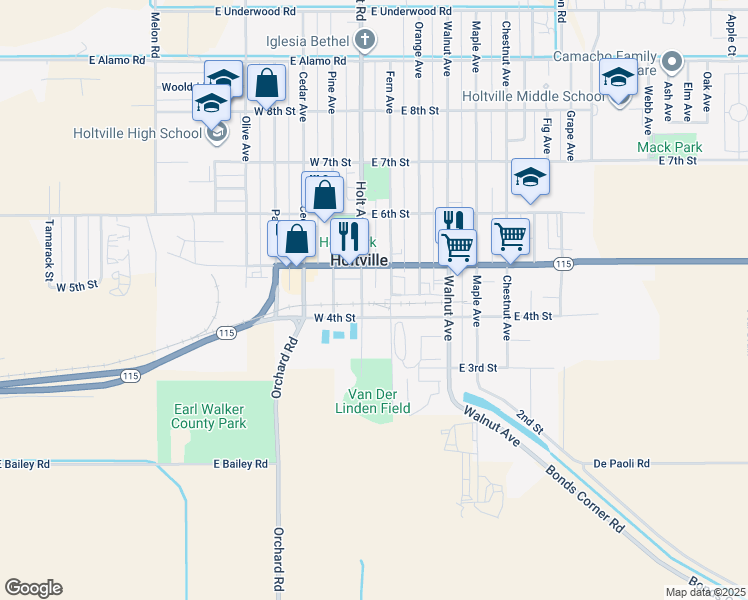 map of restaurants, bars, coffee shops, grocery stores, and more near 430-436 Holt Avenue in Holtville