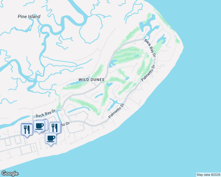 map of restaurants, bars, coffee shops, grocery stores, and more near 25 Hidden Green Lane in Isle of Palms