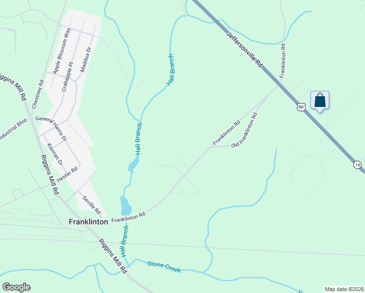 map of restaurants, bars, coffee shops, grocery stores, and more near 3430 Franklinton Road in Dry Branch