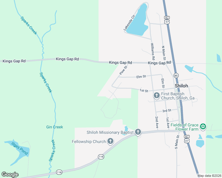 map of restaurants, bars, coffee shops, grocery stores, and more near 10 1st Street in Shiloh