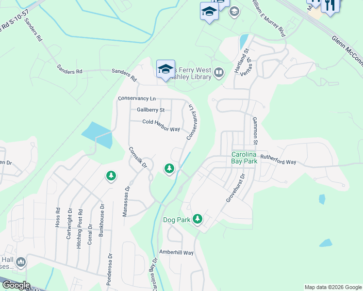map of restaurants, bars, coffee shops, grocery stores, and more near 1803 Heldsberg Drive in Charleston