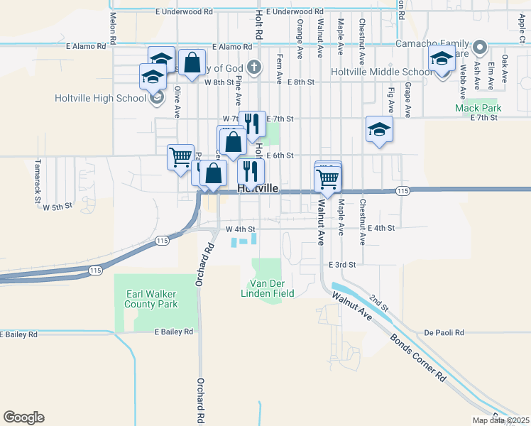 map of restaurants, bars, coffee shops, grocery stores, and more near 450 Holt Avenue in Holtville