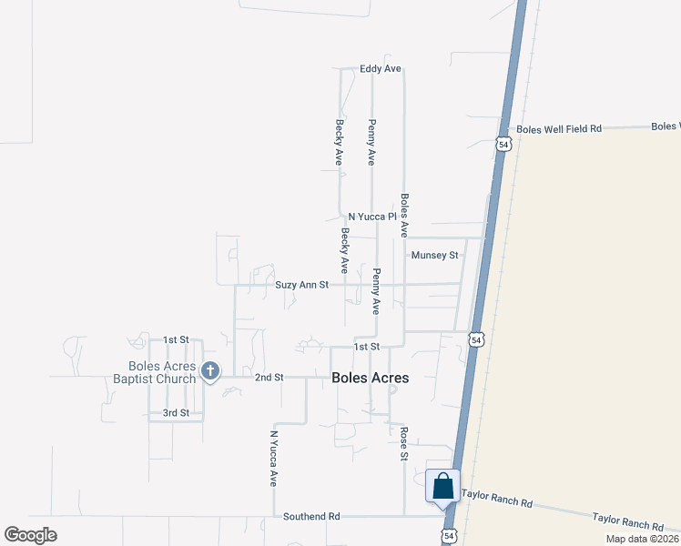 map of restaurants, bars, coffee shops, grocery stores, and more near 13 Becky Avenue in Alamogordo
