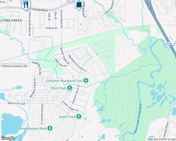 map of restaurants, bars, coffee shops, grocery stores, and more near 4609 Blackwood Cross Lane in Arlington