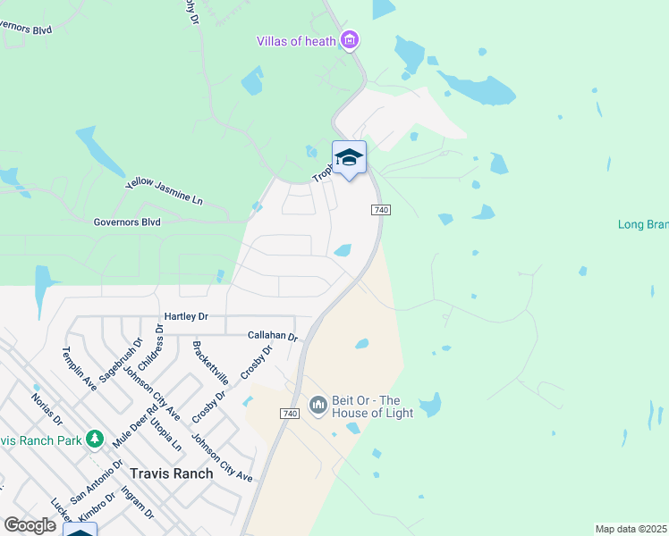 map of restaurants, bars, coffee shops, grocery stores, and more near 3009 Maverick Drive in Heath