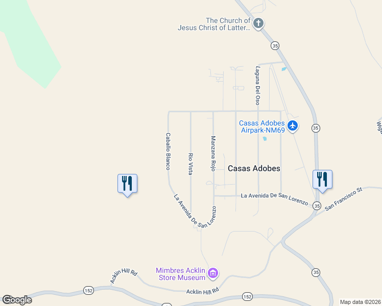 map of restaurants, bars, coffee shops, grocery stores, and more near 219 Rio Vista in Mimbres