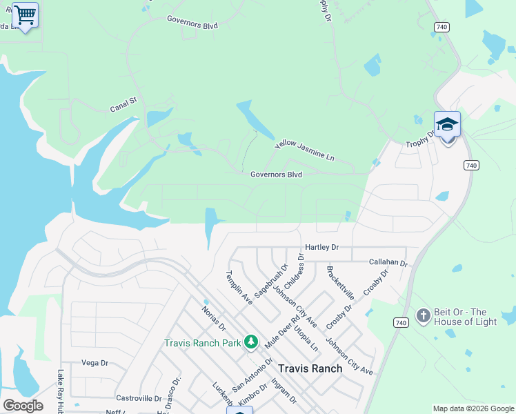map of restaurants, bars, coffee shops, grocery stores, and more near 5009 Camilla Court in Heath