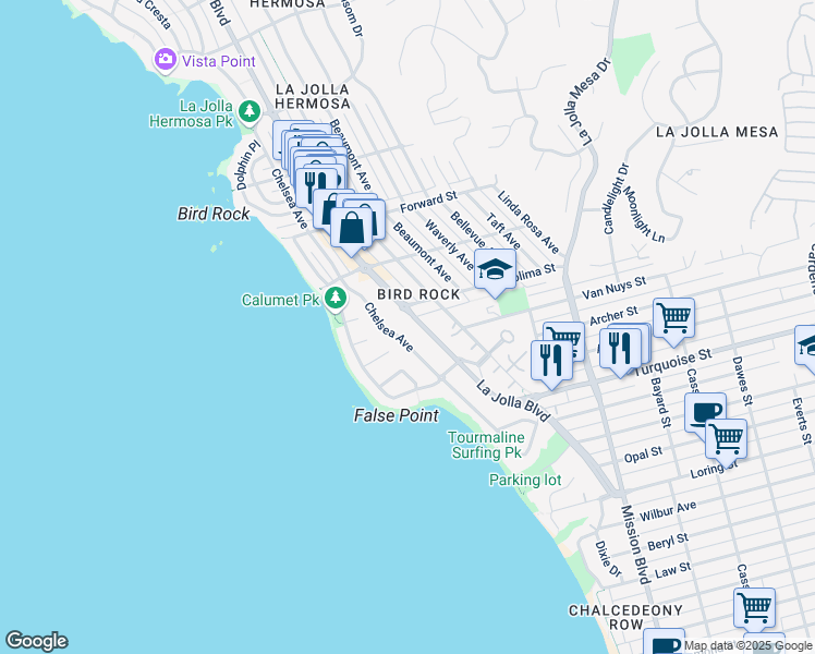map of restaurants, bars, coffee shops, grocery stores, and more near in 