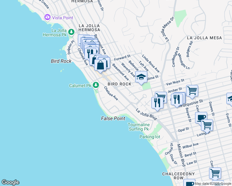 map of restaurants, bars, coffee shops, grocery stores, and more near in 