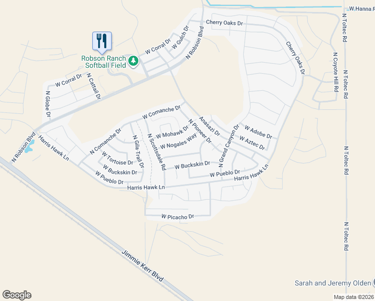 map of restaurants, bars, coffee shops, grocery stores, and more near 4792 West Tortoise Drive in Eloy