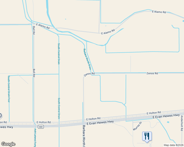 map of restaurants, bars, coffee shops, grocery stores, and more near 1285 Zenos Road in Holtville