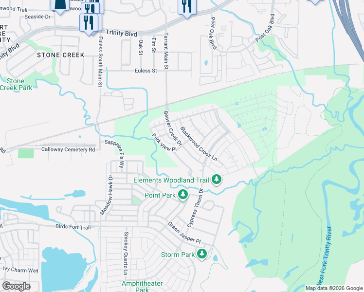 map of restaurants, bars, coffee shops, grocery stores, and more near 4802 Fox Grove Court in Arlington