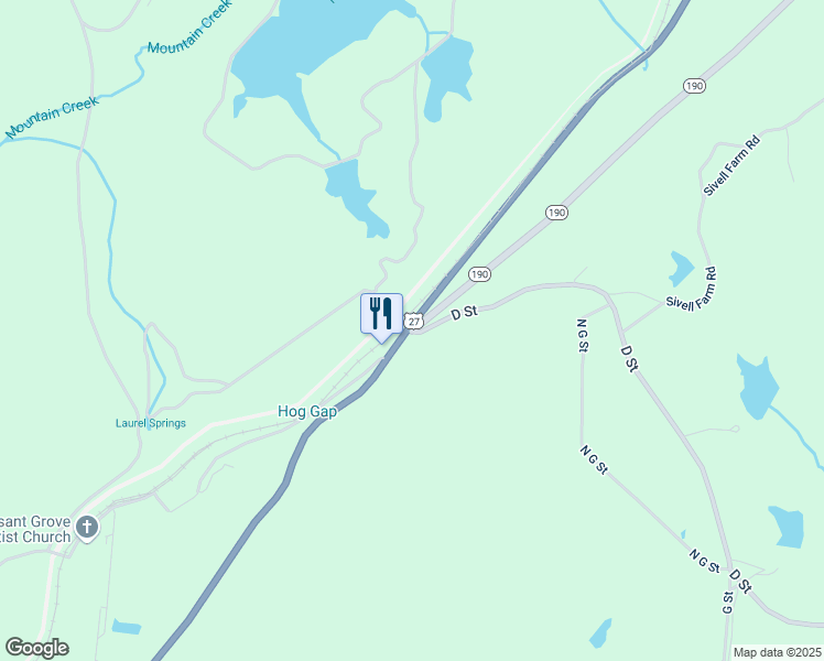 map of restaurants, bars, coffee shops, grocery stores, and more near 2790 Georgia 190 in Pine Mountain Valley