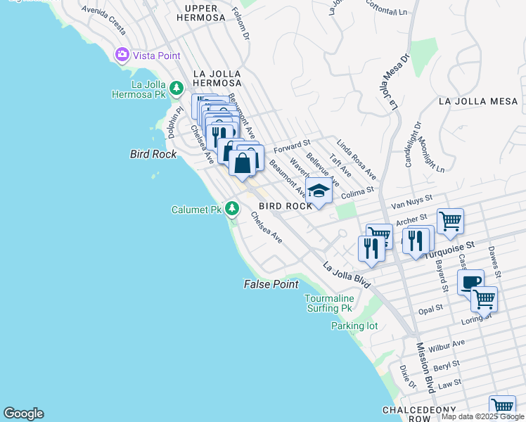 map of restaurants, bars, coffee shops, grocery stores, and more near in 