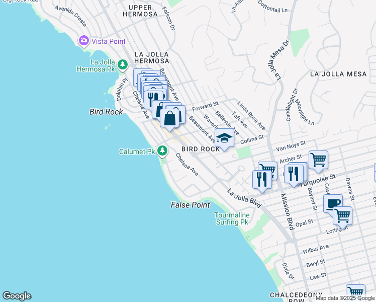map of restaurants, bars, coffee shops, grocery stores, and more near in 