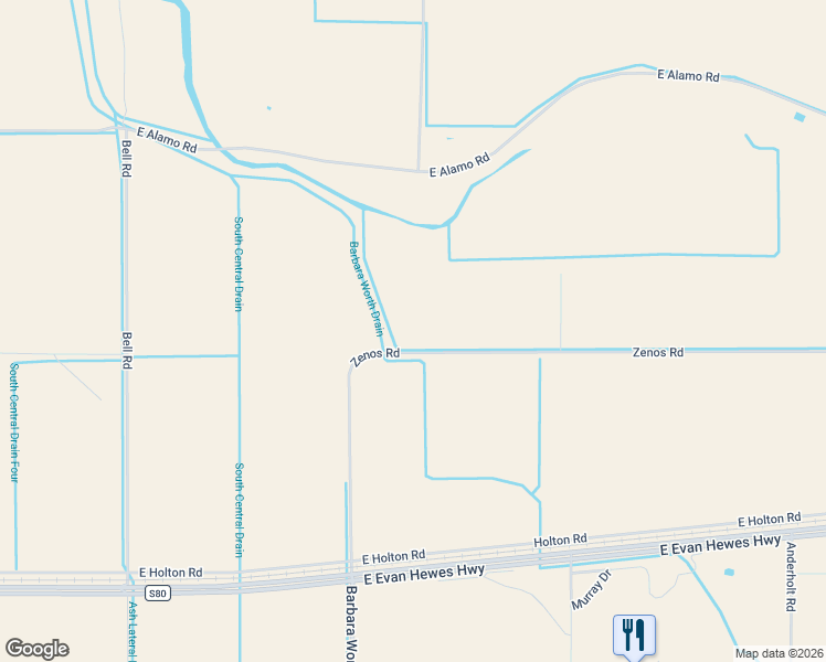 map of restaurants, bars, coffee shops, grocery stores, and more near 1293 Zenos Road in Holtville