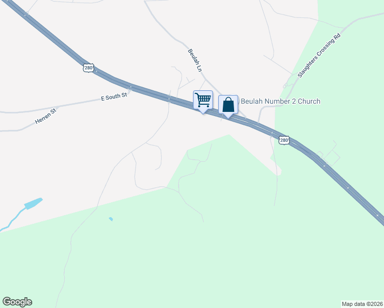 map of restaurants, bars, coffee shops, grocery stores, and more near 83 Carla Drive in Dadeville