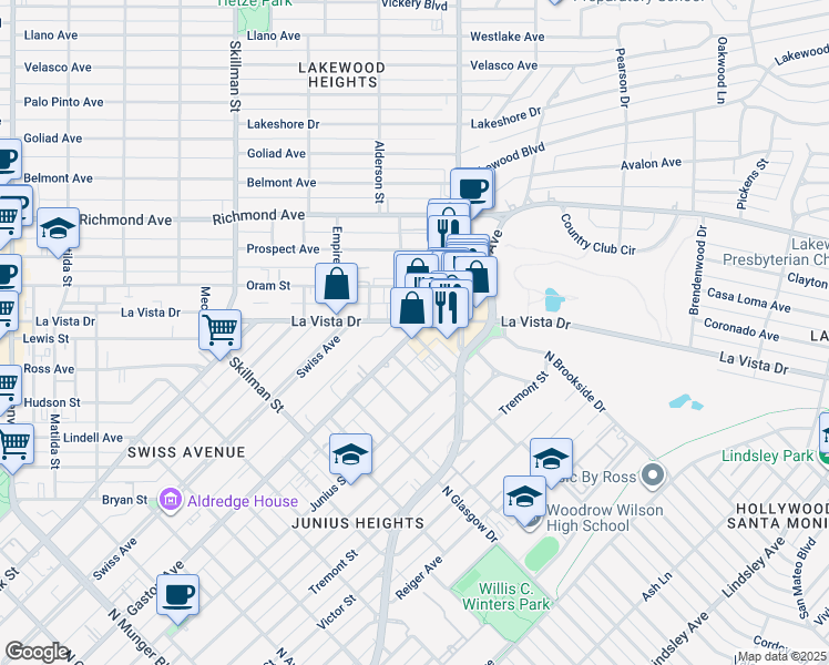 map of restaurants, bars, coffee shops, grocery stores, and more near 6227 Gaston Avenue in Dallas