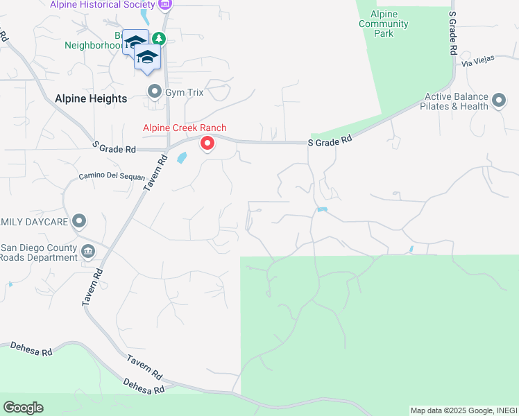 map of restaurants, bars, coffee shops, grocery stores, and more near 2715 Via Chinarros in Alpine