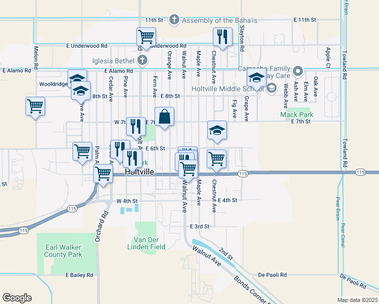 map of restaurants, bars, coffee shops, grocery stores, and more near 420 East 6th Street in Holtville